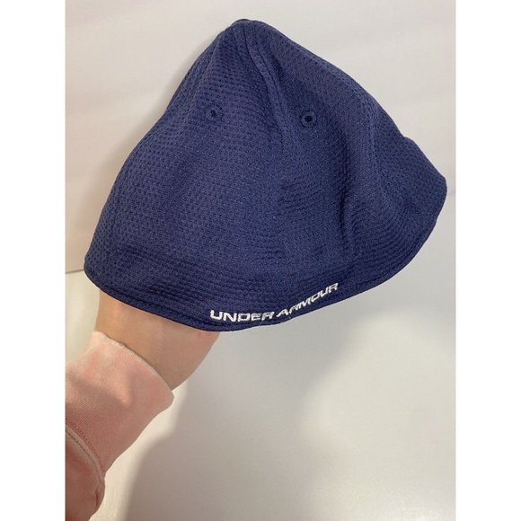 Under Armour Men's MD/LG Fitted Hat Baseball Cap Navy Blue - Picture 5 of 5